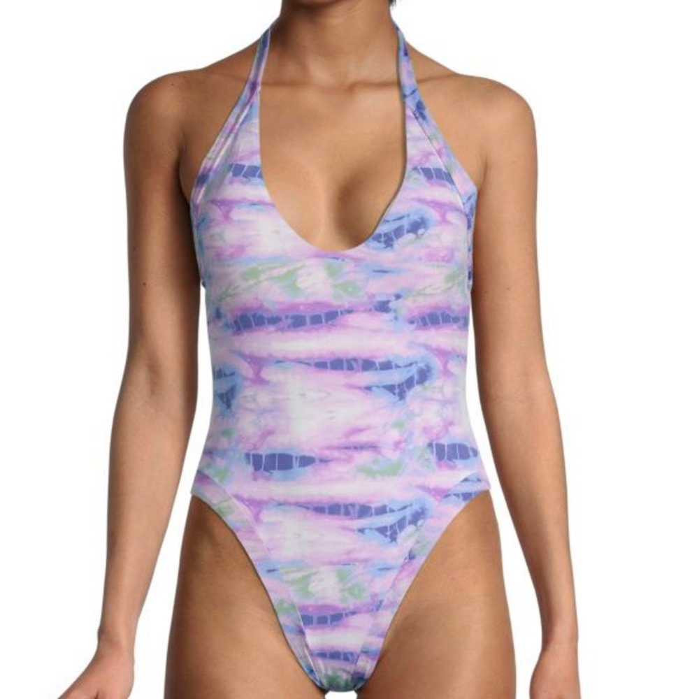 NWOT Isabella Rose High Leg Halter One Piece Swimsuit Sz. L
